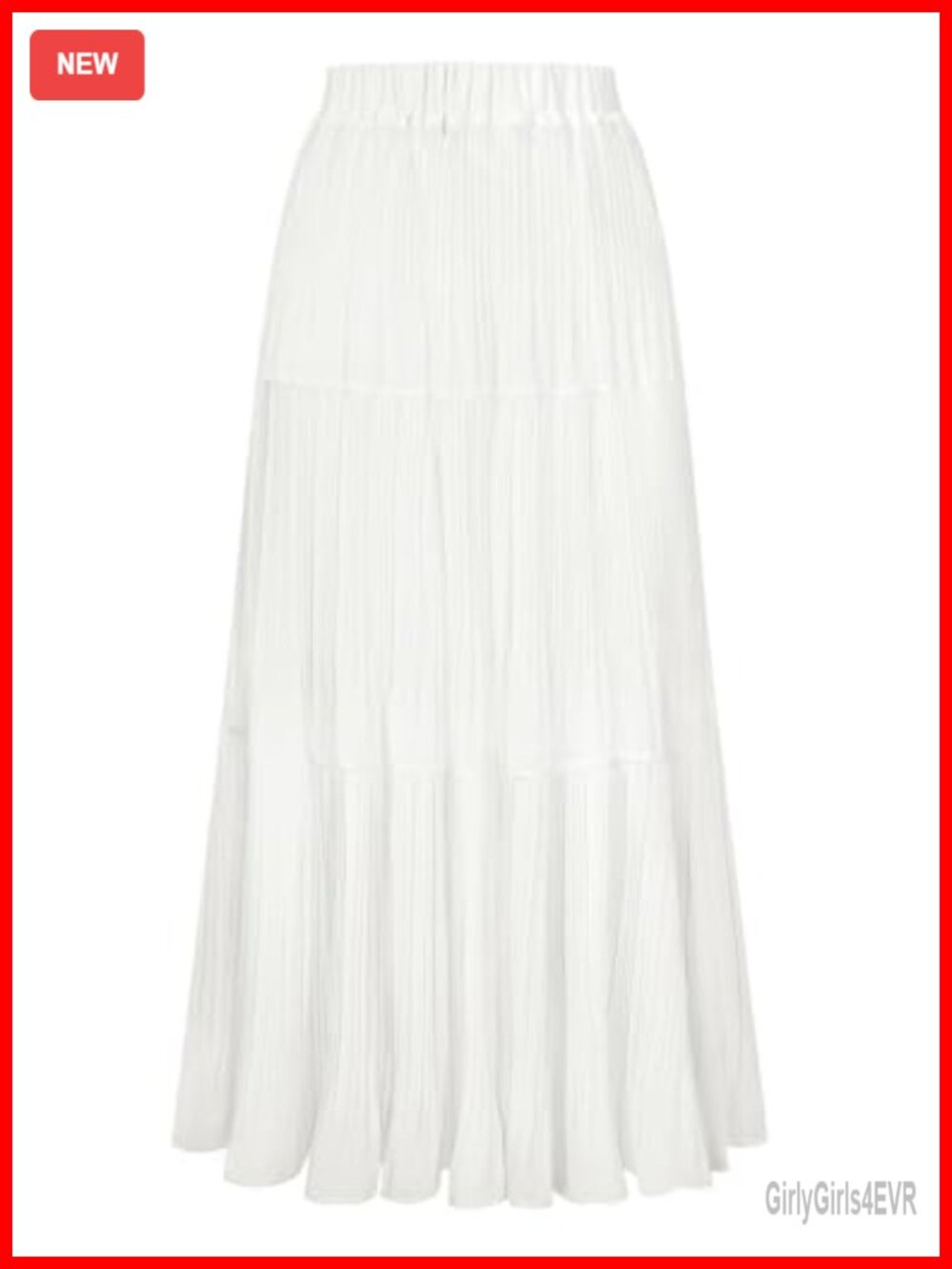 Chiffon Maxi Skirt High Waist Pleated A-Line Long Skirt with Underskirt